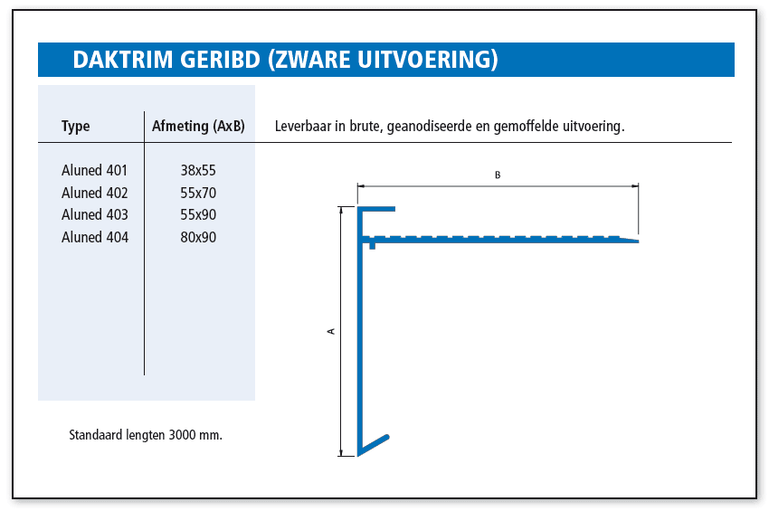 Daktrim geribd (zware uitvoering)